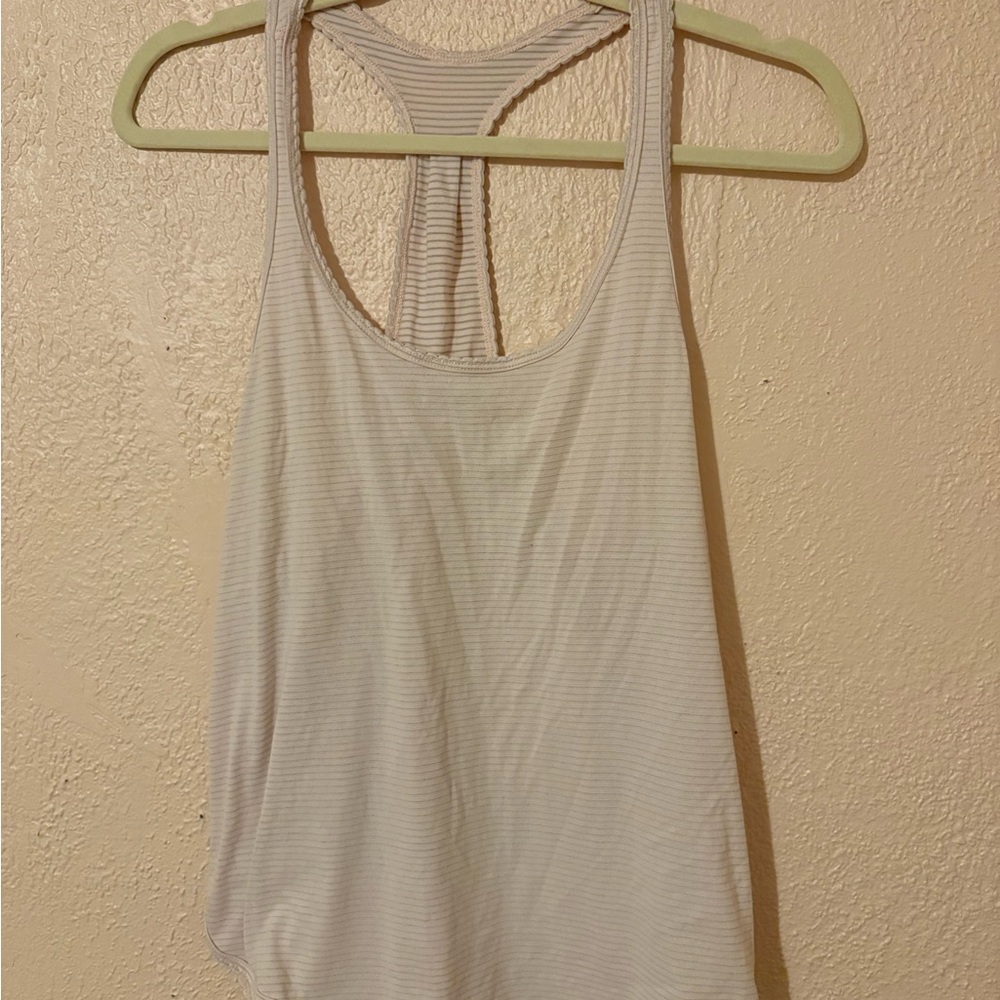 lululemon athletica Light Pink Striped Racerback Tank Top